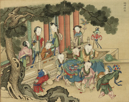 Four Seasons Celebration Album. Twelve leaves. Painted by a Qing dynasty artist. Silk, colored (18.5x23 cm). Collection of the Taipei Palace Museum-PDF - SL Book Store