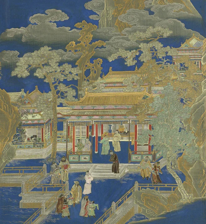 Ten Thousand Years of Unity Album. Twelve leaves. Silk, gold-ink and colored (55.1x42 cm). Collection of the Taipei Palace Museum-PDF - SL Book Store