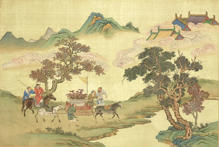 Fusou Qitian Album. Fourteen sheets. Silk with color (39x58 cm). Collection of the National Palace Museum, Taipei-FDP - SL Book Store